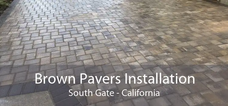 Brown Pavers Installation South Gate - California