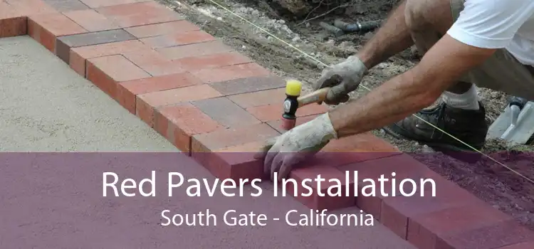 Red Pavers Installation South Gate - California